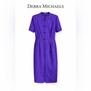 Debra Michaels Vintage Elegant Purple Midi Dress NWT